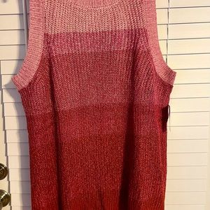 Sleeveless Sweater Tank Fuchsia Ombré Women’s Size 3X
